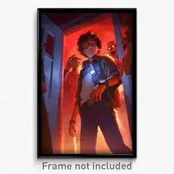 Movie Art Poster - Boy Feeling Enjoyment, Wavy Wrist Scrunchie (Film Print)