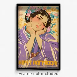 Greek Movie Poster - Woman Feeling Bored, Zany Purple Kimono (Greece Art Print)