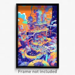 Art Poster - Squiggly Laboratory (Psychedelic Trippy Weird 11x17 Print)