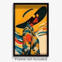 Brazilian Movie Poster - Woman Feeling Strong, Made Up Sun Hat (Art Print)