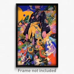 Art Poster - Man Feeling Surprise Wearing Immaculate Hakama Pants (Art Print)