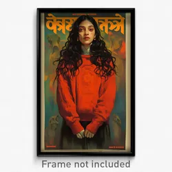Bollywood Movie Poster - Girl Feeling Ennui, Tremendous Red Sweater (Art Print)