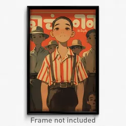 Thai Movie Poster - Boy Feeling Cheerfulness, Perfect Vertical Striped (Print)