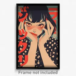 Greek Movie Poster - Girl Feeling Assertive, Well Worn Polka Dot Dress (Print)