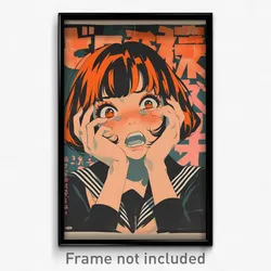 Chinese Movie Poster - Girl Feeling Infuriated, Gray Pink Sailor Collar (Print)