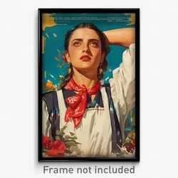 Mexican Movie Poster - Woman Feeling Anticipating, Dramatic White Apron (Print)
