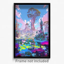 Art Poster - Voluminous Wetland (Psychedelic Trippy Weird 11x17 Cartoon Print)