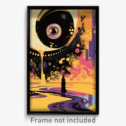 Movie Art Poster - Oval Courtyard (Psychedelic Trippy Retro Cartoon Film Print)