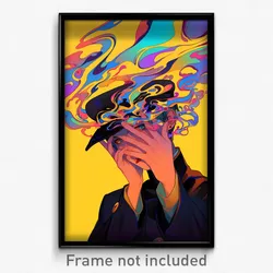 Art Poster - Boy Feeling Anticipating Wearing Grand Peaked Cap (Print)