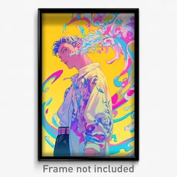 Anime Art Poster - Boy Feeling Self Motivated, Notable White Sarong (Print)