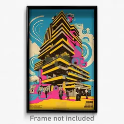 German Movie Poster - Basic Hotel (Germany Psychedelic Art Retro Film Print)