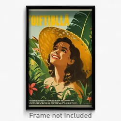 Brazilian Movie Poster - Girl Feeling Grinning, Acclaimed Collared Cape (Print)