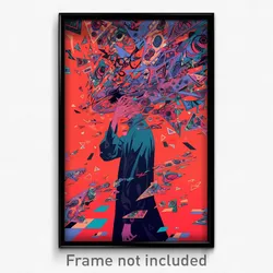 Anime Art Poster - Man Feeling Exasperated Wearing Red Silver Dress (Print)