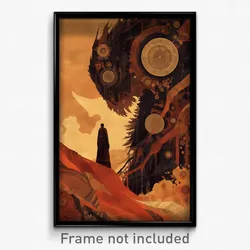 Art Poster - Brown Dunes (Psychedelic Trippy Weird 11x17 Print)