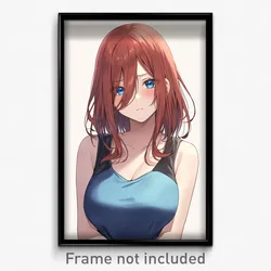 Anime Art Poster - Woman Feeling Hate Wearing Marvelous Blue Tank Top (Print)