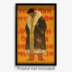 Bollywood Movie Poster - Man Feeling Self Loathing, Spherical Fur Trimmed Dress