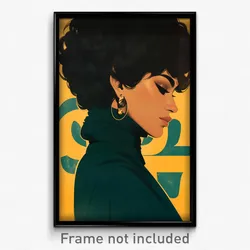 Icelandic Movie Poster - Woman Feeling Strong, Modest Earrings (Art Print)