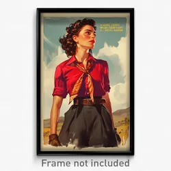 Mexican Movie Poster - Woman Feeling Delighted, Thrifty Red Neckwear (Art Print)