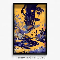 Art Poster - Watery Cloud Forest (Psychedelic Trippy Weird 11x17 Cartoon Print)