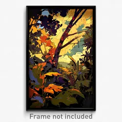 Art Poster - Leafy Badland (Psychedelic Trippy Weird 11x17 Print)