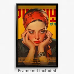 Hebrew Movie Poster - Woman Feeling Woe, Outrageous Two Tone Headwear (Print)