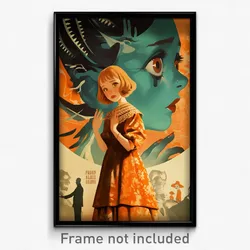 Spanish Movie Poster - Girl Feeling Gloomy, Orange Cute Clothes (Art Print)