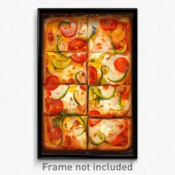 Art Poster - Rectangular Pizza (Psychedelic Trippy Weird 11x17 Print)