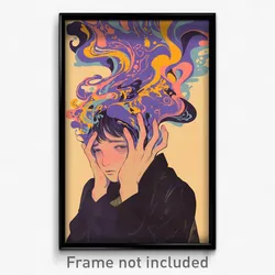 German Movie Poster - Boy Feeling Frustrated, Silver Purple Scarf (Art Print)