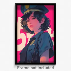 Thai Movie Poster - Woman Feeling Driven, Radiant Police Uniform (Art Print)