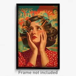 Spanish Movie Poster - Woman Feeling Pleased, Red Polka Dot Shirt (Art Print)
