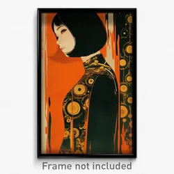 Vietnamese Movie Poster - Woman Feeling Anticipating, Slim Orange Bodysuit