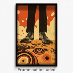 Movie Art Poster - Man Feeling Agitation, Handmade Metal Boots (Film Print)