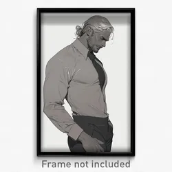Art Poster - Man Feeling Worthy Wearing Colorless Grey Leota (Art Print)