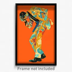 Art Poster - Man Feeling Discombobulated Wearing Silky Orange (Print)