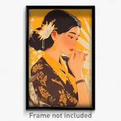 Indonesian Movie Poster - Woman Feeling Obstinate, Exotic Orange Necktie (Print)