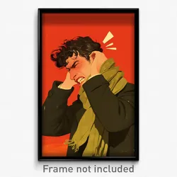 Spanish Movie Poster - Man Feeling Outrage, Well Off Green Scarf (Art Print)