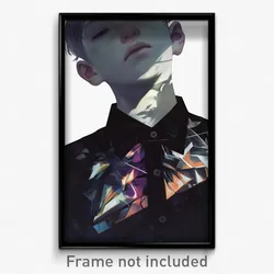 Art Poster - Boy Feeling Mixed Up, Kaleidoscopic Cropped Shirt (Art Print)