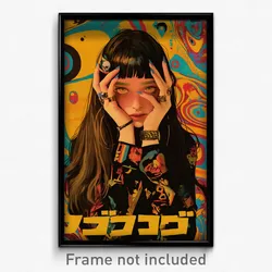 Hebrew Movie Poster - Girl Feeling Self Conscious, Handmade Green Sleeves
