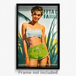 French Movie Poster - Girl Feeling Neglect, Spanish Green Shorts (Art Print)
