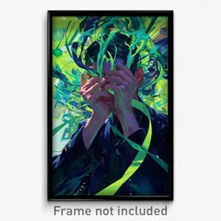 Anime Art Poster - Man Feeling Idleness Wearing Glorious Green Ribbon (Print)