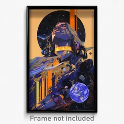 Movie Art Poster - Man Feeling Grinning, Academic Gold Choker (Retro Film Print)