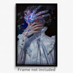Art Poster - Man Feeling Submissive Wearing Creative Grey Dress (Art Print)