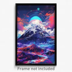 Art Poster - Worldly Volcano (Psychedelic Trippy Weird 11x17 Print)