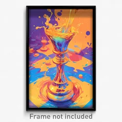 Art Poster - Fluid Chess Piece (Psychedelic Trippy Weird 11x17 Print)