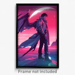 Movie Art Poster - Man Feeling Reluctant, Curvy Asymmetrical Wings (Film Print)