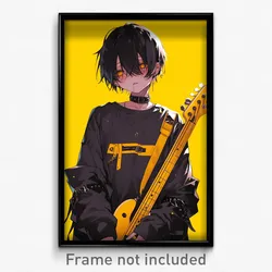 Anime Art Poster - Boy Feeling Discontentment, Extra Large Yellow Choker (Print)