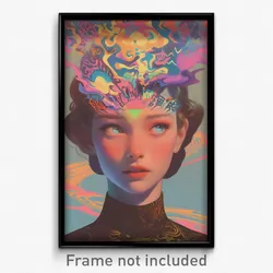 Movie Art Poster - Woman Feeling Disbelief, Interesting Crown (Retro Film Print)