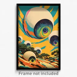 French Movie Poster - Candid Eggs (France Psychedelic Art Retro Film Print)
