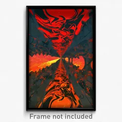 Icelandic Movie Poster - Wire Frame Glitchy Furnace (Iceland Film Art Print)