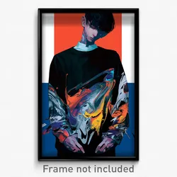 Art Poster - Boy Feeling Miserliness Wearing Shady Asymmetrical Sleeves (Print)